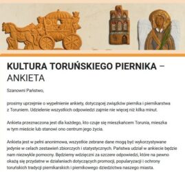 Ankieta – Kultura toruńskiego piernika
